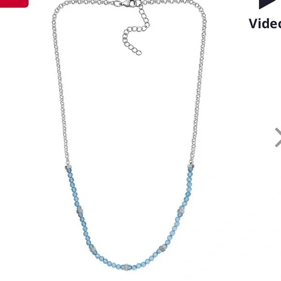 Beautiful Petite Sky Blue Topaz Necklace - Picture 3 of 6